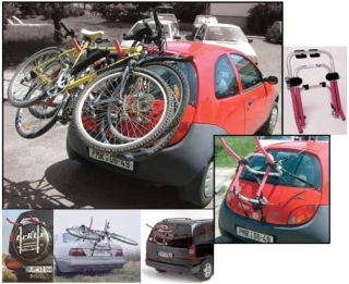 PORTY - Univerzální nosič kol na zadní páté dveře na auto - NA ZADNÍ ČELO AUTA.  * Nosiče - držáky kol