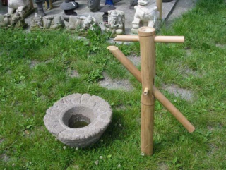 Vodní překlápěčka z bambusu velká - 100 cm ( jezerní chrlič , zahradní chrliče )