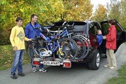 Ecklafant nosič na 2 - 4 kola, upevněný na TAŽNÉM ZAŘÍZENÍ  / MAMMUT* Nosiče - držáky kol