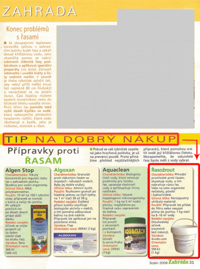 .SOS jezírková sada - Řasožrout + Zeolagun + Baktérie- do jezírka, do rybníčku